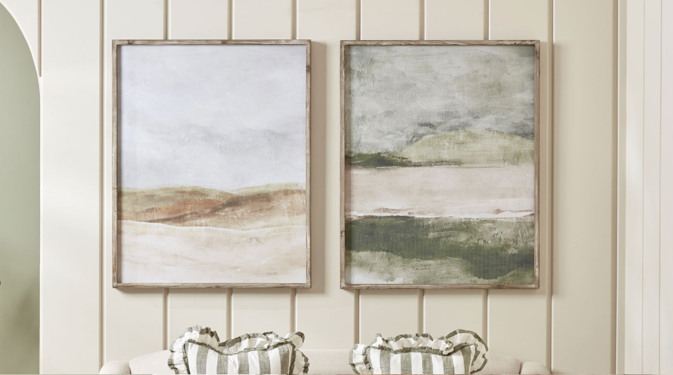 SET OF 2 WOODEN OCEAN WALL ART